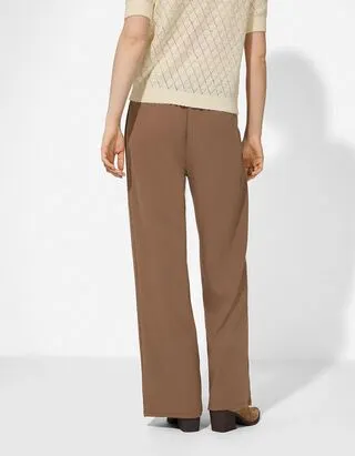 Pantaloni - Vita elasticizzata - marrone