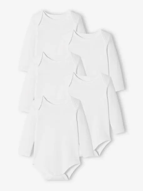 Lot de 5 bodies bébé manches longues ouverture US BASICS -...