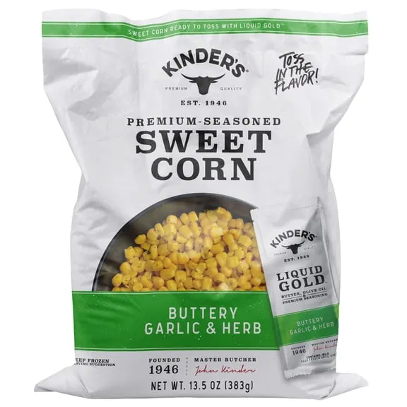Kinder's Buttery Garlic & Herb Sweet Corn, 13.5 oz (Frozen) $4.16 30.8 ¢/oz