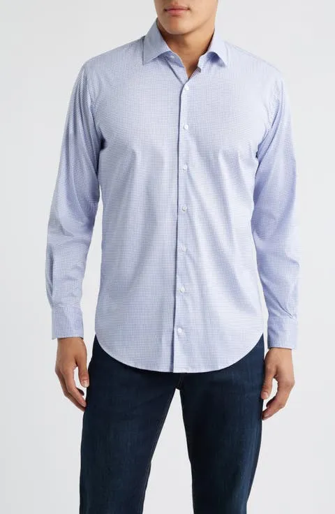 Jackson Crown Lite Microcheck Performance Twill Button-Up Shirt