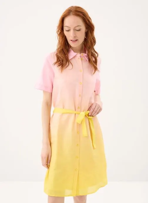 Overhemdjurken Pcbibiane Ss Short Wvn Dress Fc Bc dames roze