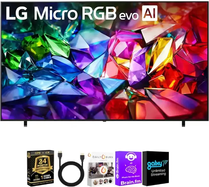 LG 100 Inch 95B Series 4K Micro RGB AI LED Smart TV Bundle | HDMI Cable, Streaming Bundle & 24 Month CPS Warranty | Micro RGB LED | AI Processor | webOS | 4K HDR | 144Hz