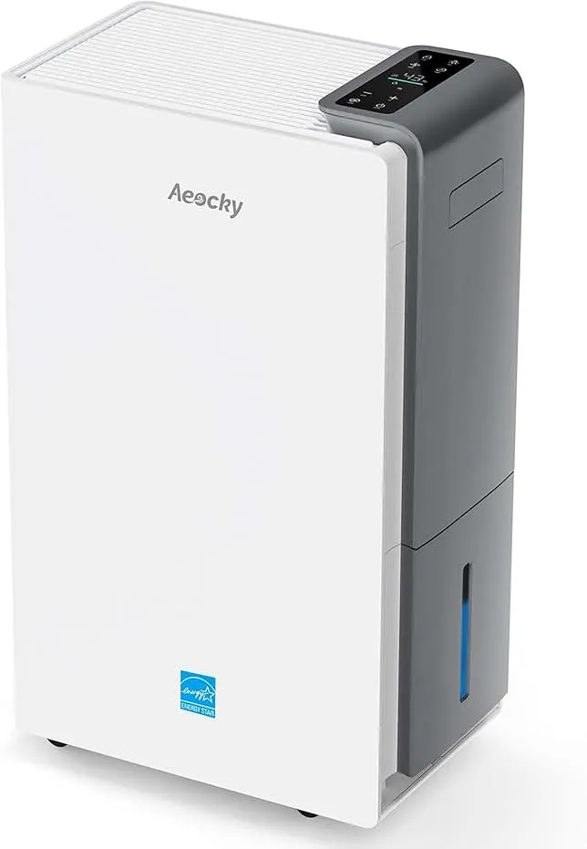 4500 Sq.Ft Most Efficient Energy Star 2025 Dehumidifier,AEOCKY Max 80 Pint/D(Standard 56Pint/D) Smart Compressor Dehumidifier with Drain Hose, Intelligent Humidistat,for Basement,Bedroom,Home,Bathroom