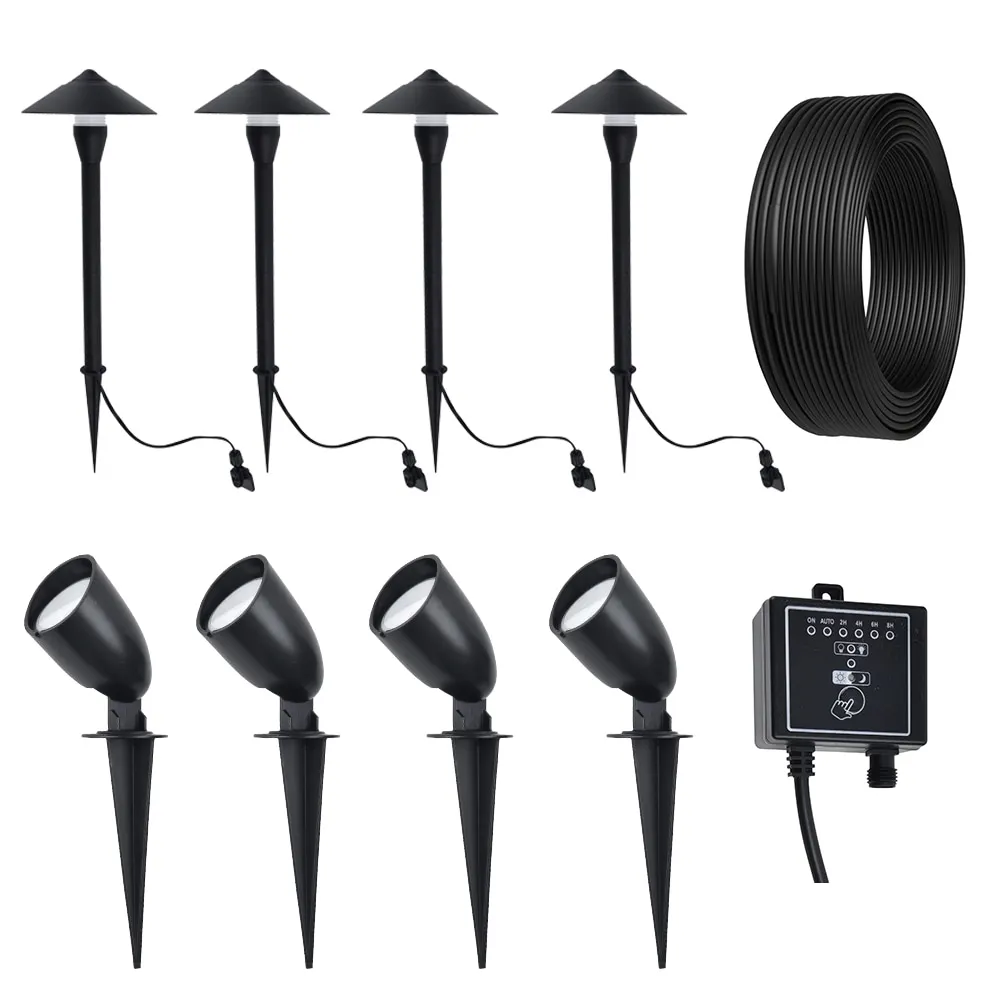 Path Light 150 -Lumens 35 -Watt Black Low voltage Warm White LED Flood light