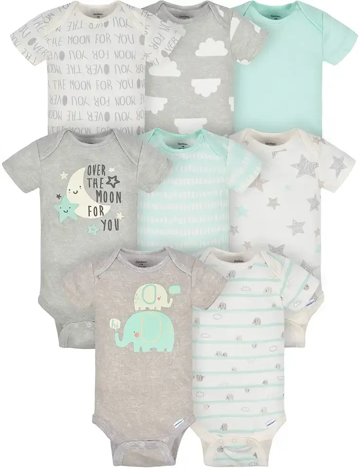 Unisex-Baby 8-pack Short Sleeve Onesies Bodysuits