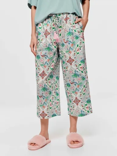 Floral Tile 100% Soft Cotton 3/4 Pj Pant