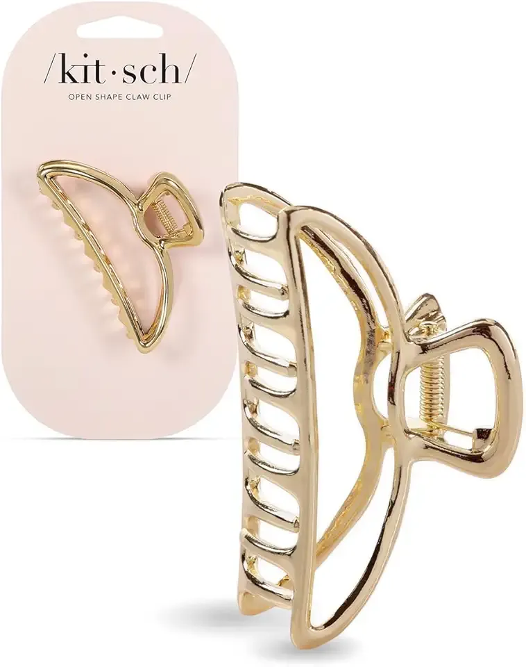 Kitsch Metal Hair Clips for Women - Durable & Elegant Metal Claw Clips, Perfect for Everyday Use & Special Occasions | Ideal Gifts for Women - Gold, 1 Pc
