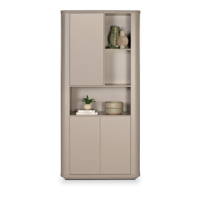 Wandkast Monaco - 100 cm - Grijsbeige - 3 deuren, 3 vakken