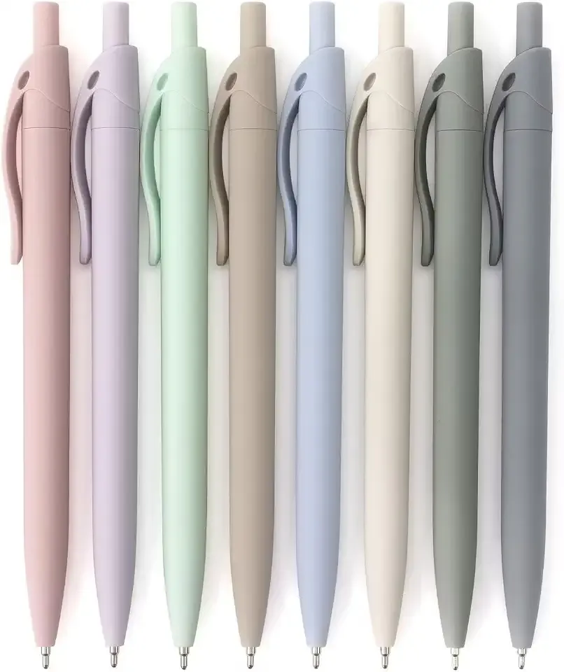 Bribobo 8-Pack Retractable Ballpoint Pens, Smooth Writing, Black Ink | Comfortable Grip, Ideal for Office, School & Everyday Use