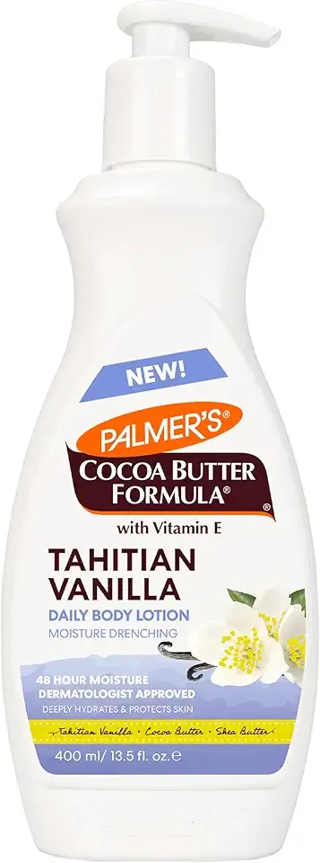 Palmer's Cocoa Butter Formula Tahitian Vanilla Body Lotion, 13.5 Oz, Daily Moisturizing Lotion for Dry Skin with Shea Butter & Vitamin E, Hydrates & Protects, Helps Provide 48-Hour Deep Moisture