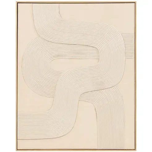 Relief Wandbild - beige - Wellen - 80x100 cm