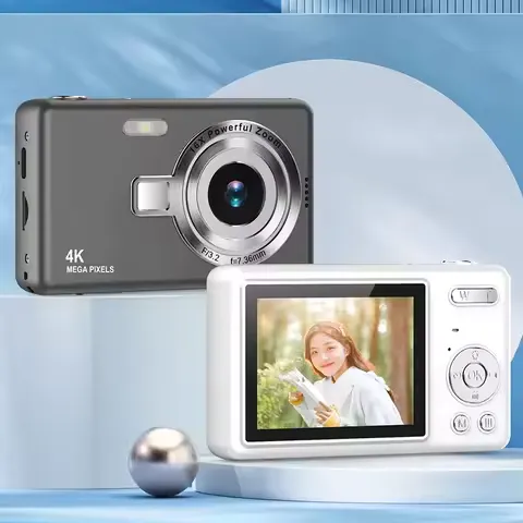 Kid CCD 1080P Digital Camera 96MP Autofocus Vlogging Camera 16X Zoom Video Camcorder 2.4 Inch IPS Screen for Adult Photography
