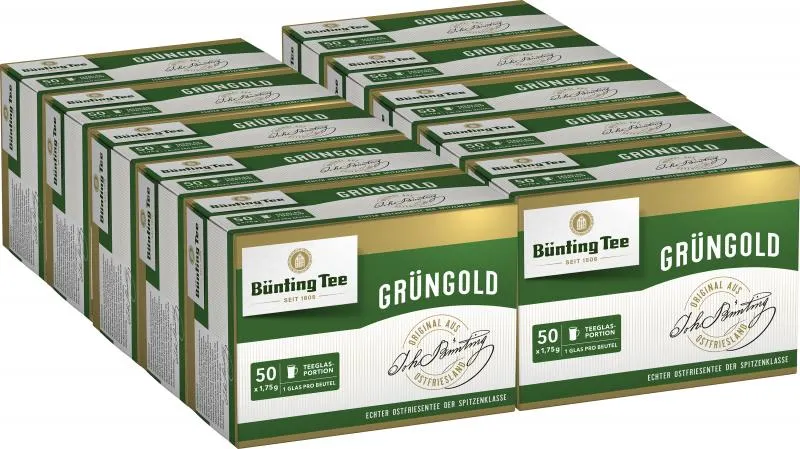 Bünting Tee Grüngold Tassenbeutel