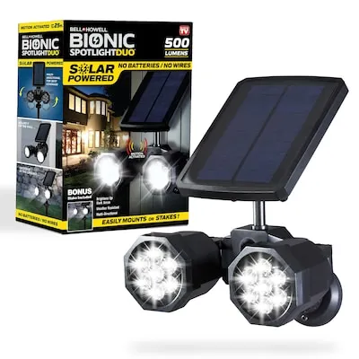 Bionic Lighting 500 -Lumens 6 -Watt Black Solar LED Spot light Motion Sensor