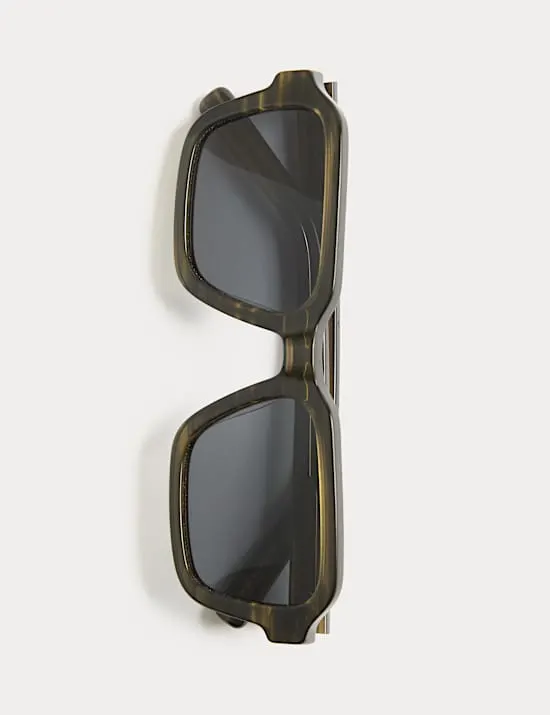 Chunky Square Frame Polarised Sunglasses