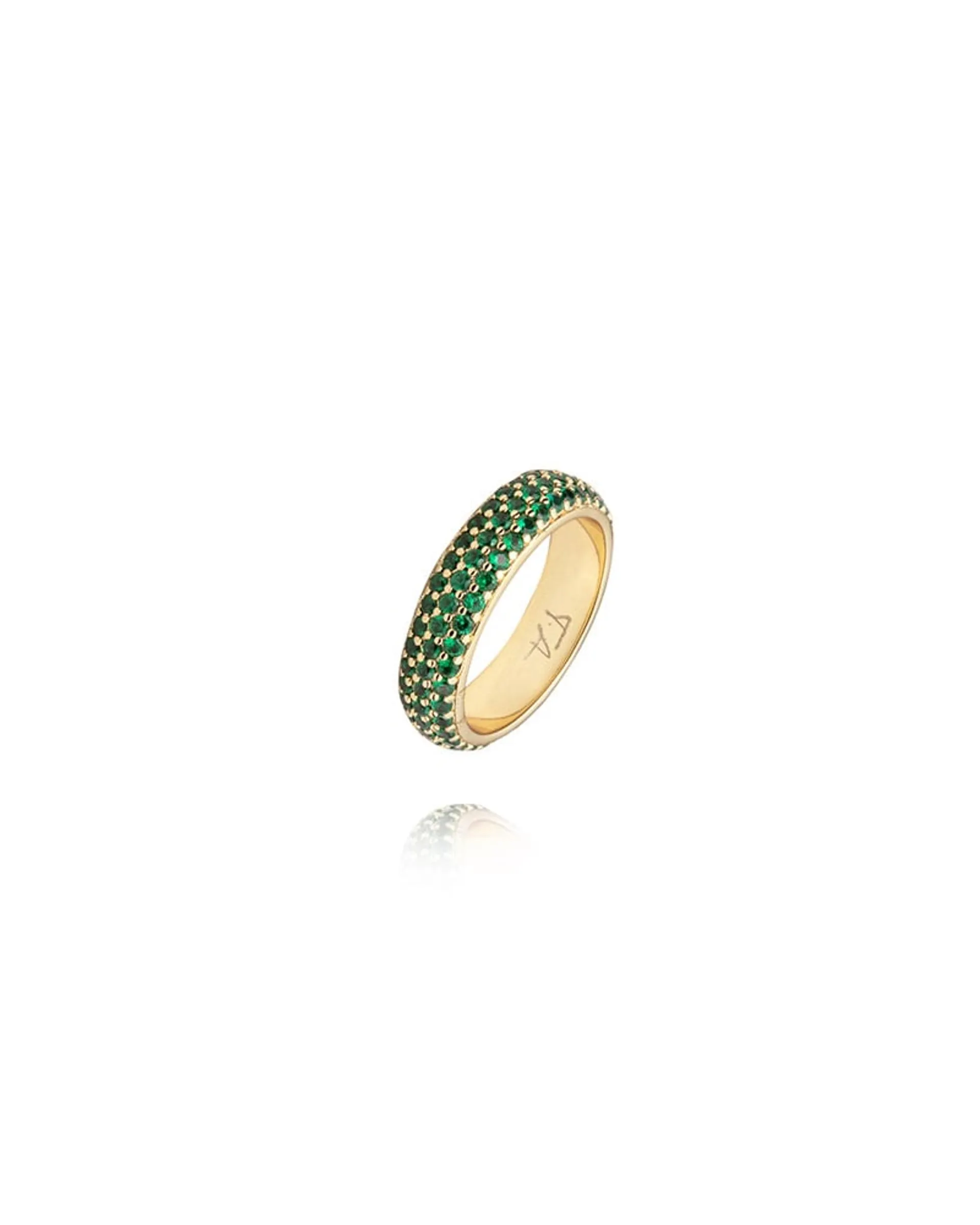 Solar Green ring i gullfarget messing (str 52)
