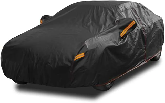 AltoCover 6 Layer Heavy Duty Car Cover Waterproof All Weather Protection with Cotton Liner, Full Exterior Outdoor Cover for Sun Rain Snow UV Protection, Fits S…