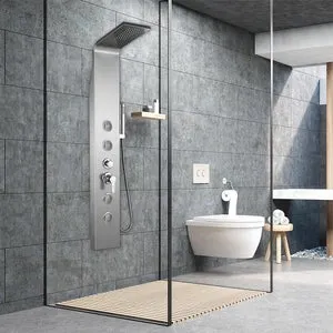 Columna de hidromasaje Kelvin 150x20 cm de color cromo