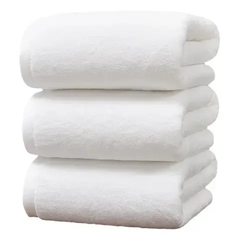 Set 3 Toalla De Baño Algodón Bamboo Súper Suaves 140x70cm Blanco