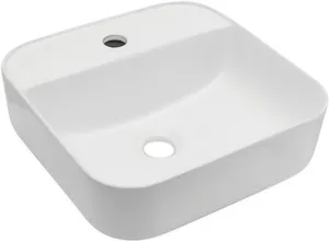 Lavabo de sobreponer Sagunto brillante 39x16.5x39 cm