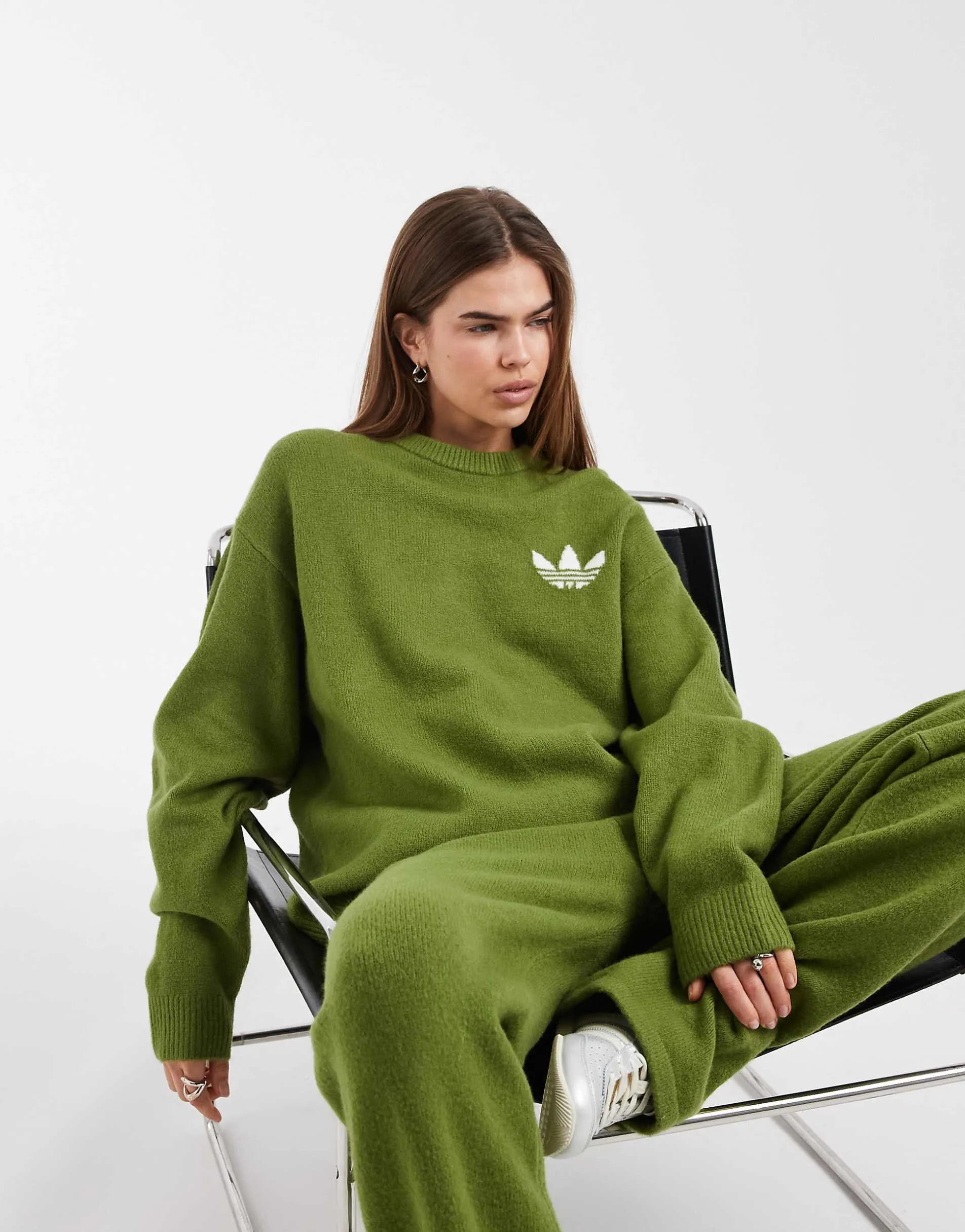 adidas Originals knitted jumper in olive green
