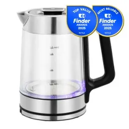 Kogan SmarterHome™ 1.7L Double Wall Glass Smart Kettle (Stainless Steel)
