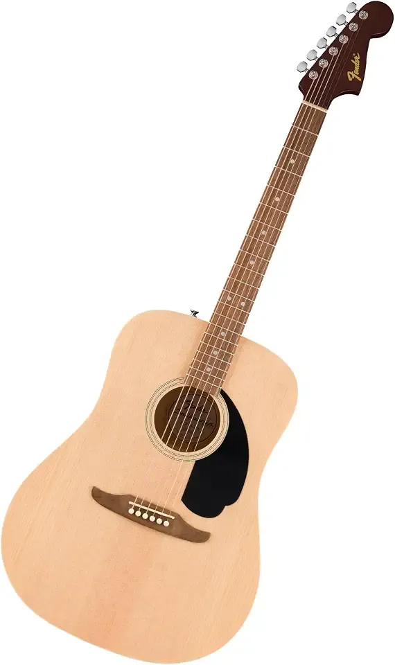 Fender California Debut Redondo Series Beginner Acoustic Guitar, Natural | California Series, beginner acoustic guitar, natural finish, 2-year warranty, adult starter, Fender quality, easy playability