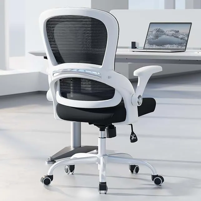 TRALT Office Chair - Ergonomic Office Chair with Back Support, Home Office Desk Chairs, 330lbs Wide Seat Big and Tall Office Chairs, Comfy Desk Chair for Work, Study, Office, Gaming (White Black)