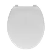 Ferrum Tapa y asiento para inodoro ovalado de resina blanco