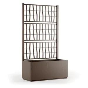 Fioriera con grigliato Ethica c/spalliera STEFANPLAST in polipropilene tortora H 140 x L 80 x P 36 cm