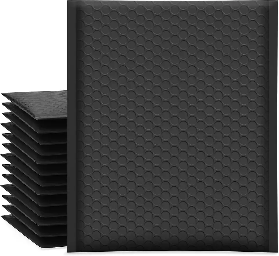 UCGOU Bubble Mailers 8.5x12" 25 Pack Usable Size 8.5x11" Black Shipping Bag