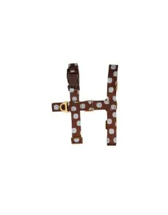 Dogguo Dot Harness - Harnas - x1.5x20-34 cm Bruin Lichtblauw Xs