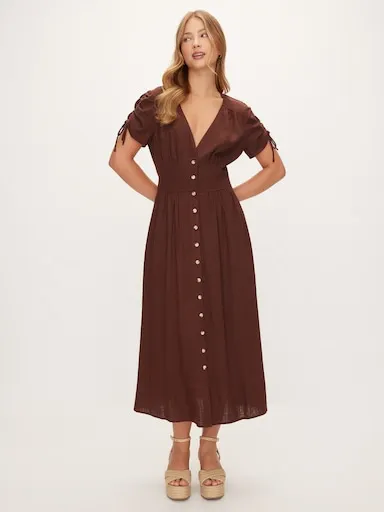 Dotti Milly Linen Blend Midi Dress