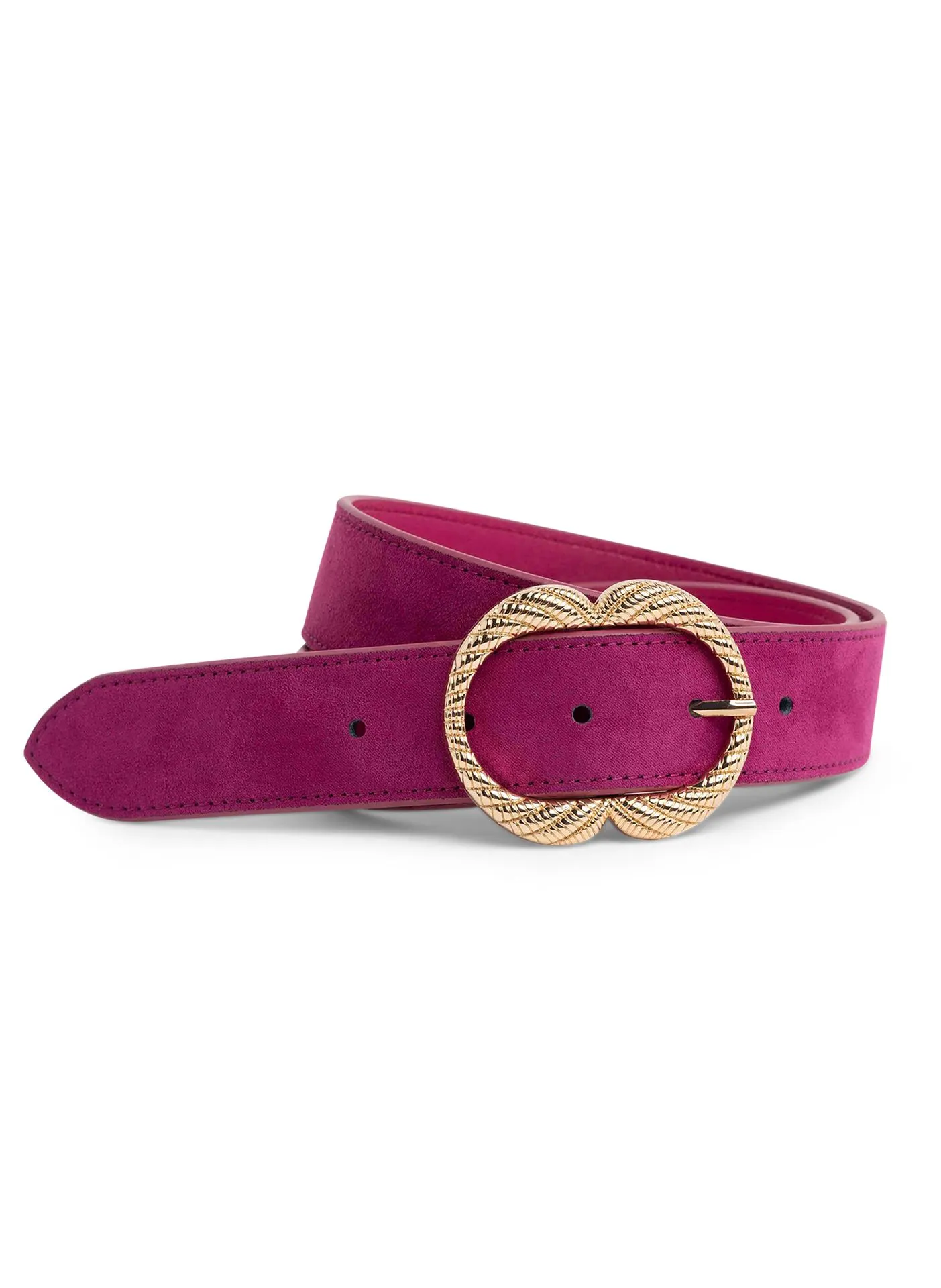 Roze riem met goudkleurige gesp