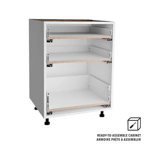 24 in. W x 30 H x 24 D Ready to Assemble Kitchen 3-Drawer Base Cabinet, White (B3D24)