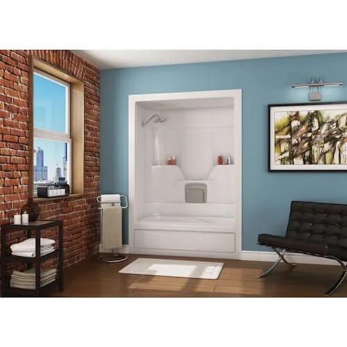 Aspen 60L x 31W x 85H in. 2-in-1 Tub Shower Kit - Shower Stall with Left Drain Bathtub and Bathtub Wall Surround (No Door)