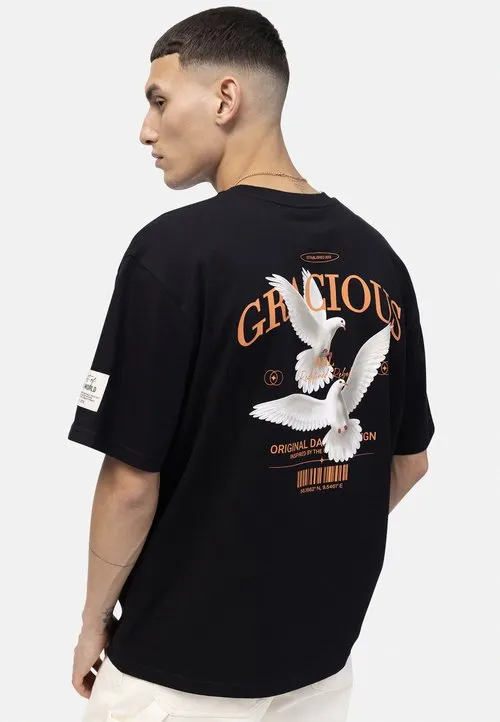 KETHAN BOXY FIT - T-shirts med print - black