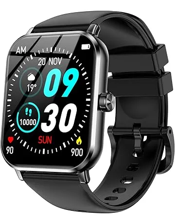 Jacoosa Smart Watches for Men, 1.83" HD Touchscreen with Bluetooth Calling, 120+ Sport Modes Fitness Tracker, IP68 Waterproof, Heart Rate Sleep Monitor Timer, Compatible with Android iOS(Black)