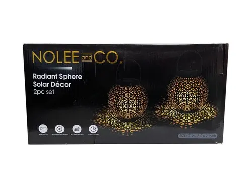 Nolee and Co. Solar-Powered Radiant Sphere Décor - 2 Piece