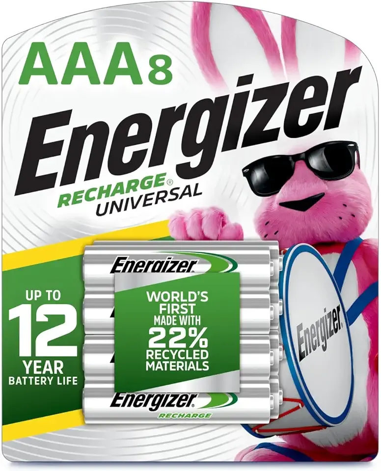 Energizer Recharge Universal Rechargeable AAA Batteries (8 Pack), Triple A Batteries