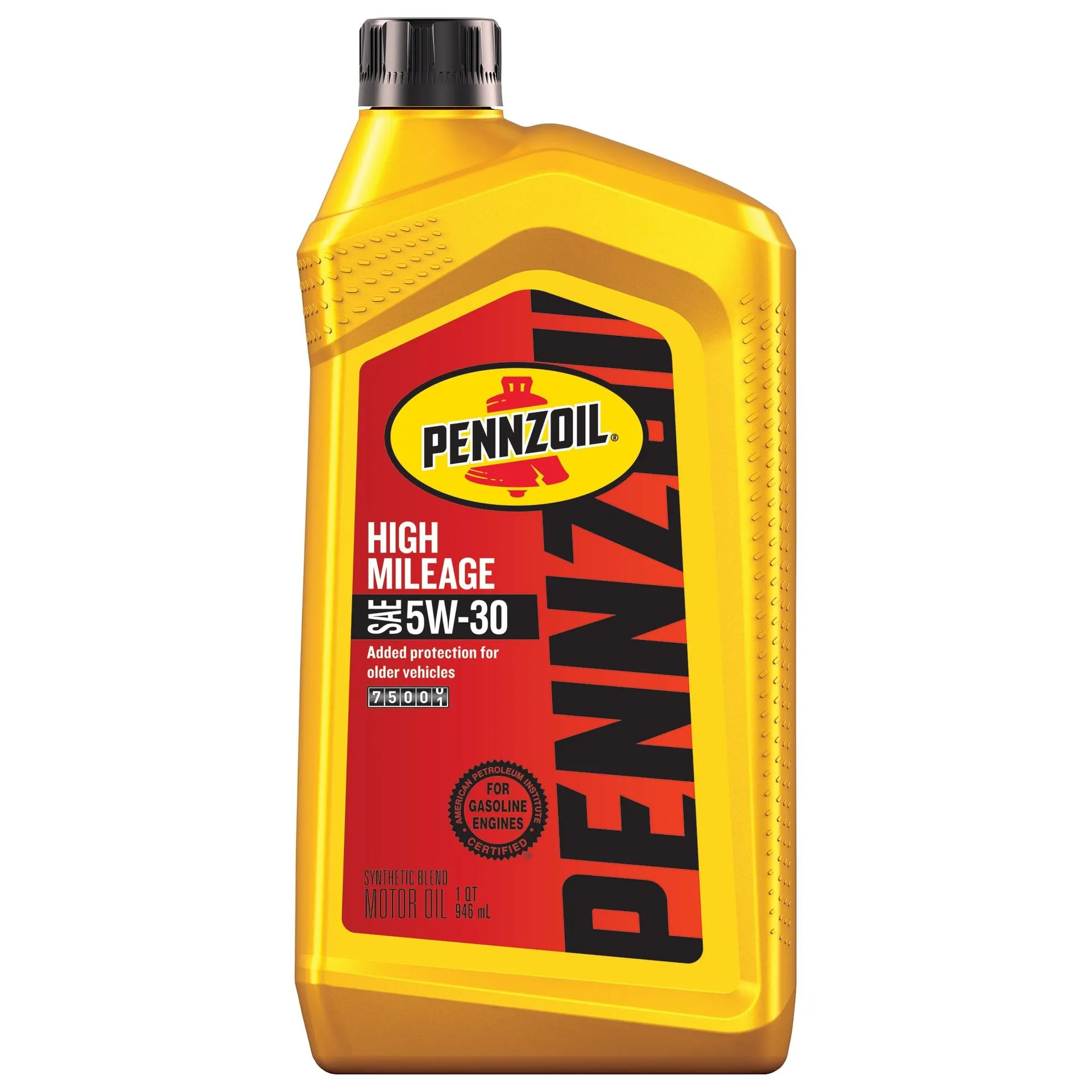Pennzoil High Mileage Synthetic Blend 5W-30 Motor Oil 1 Quart