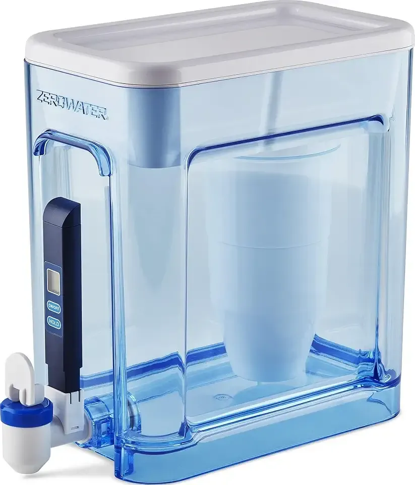 ZeroWater 22-Cup 5-Stage Water Filter Dispenser with Instant Read Out - 0 TDS for Improved Tap Water Taste - IAPMO Certified to Reduce Lead, Chromium, and PFOA/PFOS