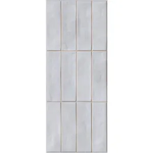 Carrelage mural décoratif CELESTINE gris clair 20 x 50 cm finition brillante