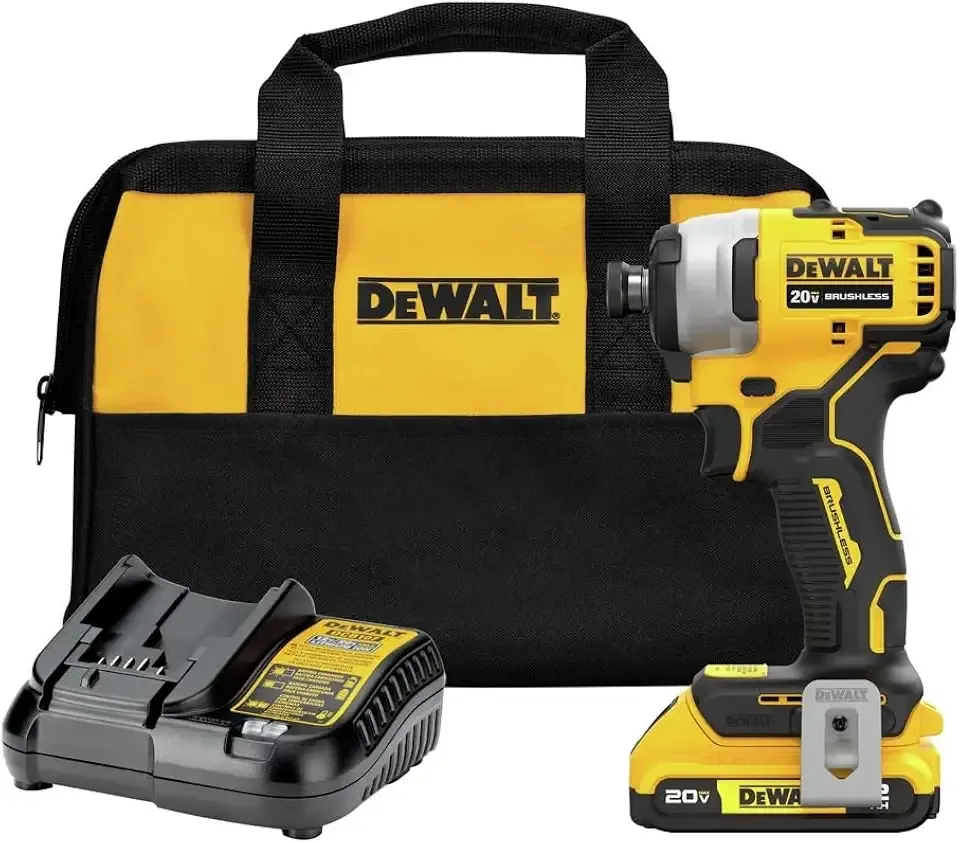 DEWALT DCF809D1R 20V MAX ATOMIC Lithium-Ion Brushless 1/4 in. Cordless Impact Driver Kit (2 Ah) (Renewed)
