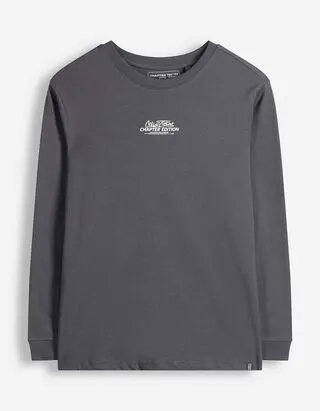 Maglia a manica lunga - Oversized Fit - Grigio scuro