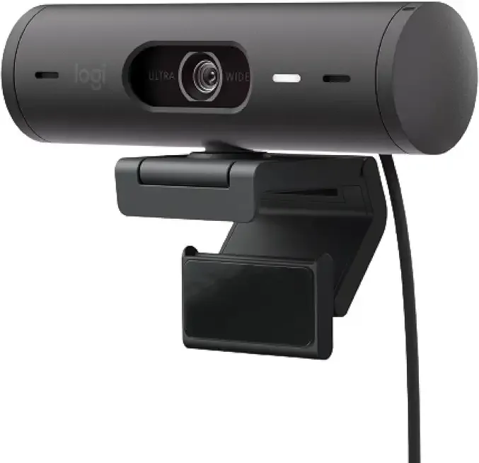 Brio 501 Full HD Webcam with Auto Light Correction, Show Mode, Noise Reduction Mics, Privacy Cover, Works with Microsoft Teams, Google Meet, Zoom, Nintendo Switch 2 new GameChat mode - Black