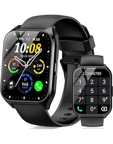 DUSONLAP Smart Watch, 1.85"HD Smartwatches for Men Women (Answer/Make Calls), 100+ Sport Modes Fitness Tracker Watch, Heart Rate/Sleep Monitor, IP68 Waterproof Activity Tracker Smartwatch Android iOS