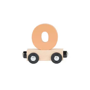 Lettre "O" wagon en bois - marron