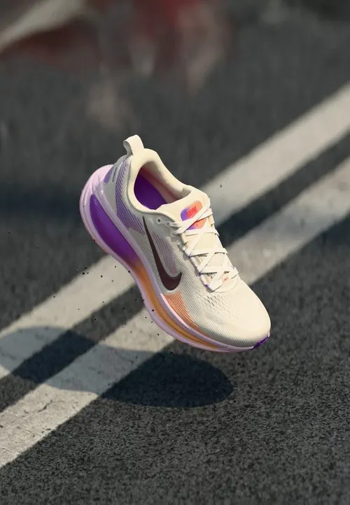 VOMERO 18 - Løpesko for vei - chalk/tattoo/pink foam/bright violet/orange pulse/sail