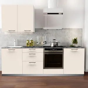 Cocina en kit Atenas topo 240 cm con 1 módulo alto + 4 módulos bajos